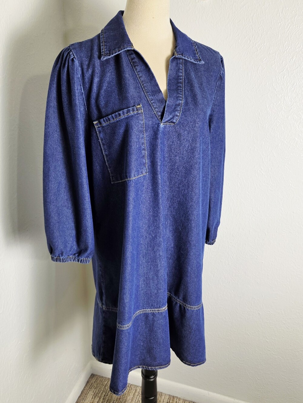 Dokotoo Denim Mini-Dress with Pocket on Front, Size Medium - Picture 8 of 11